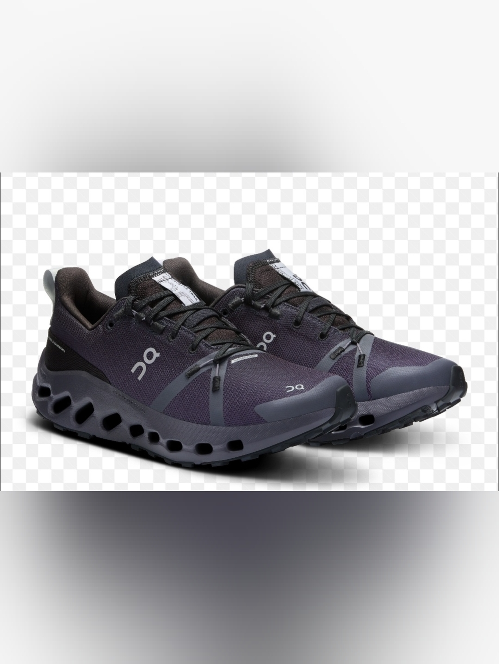 Size 12. Men's On Running Cloudnova Lightweight Dark Purple Sneakers  Woter Pruf